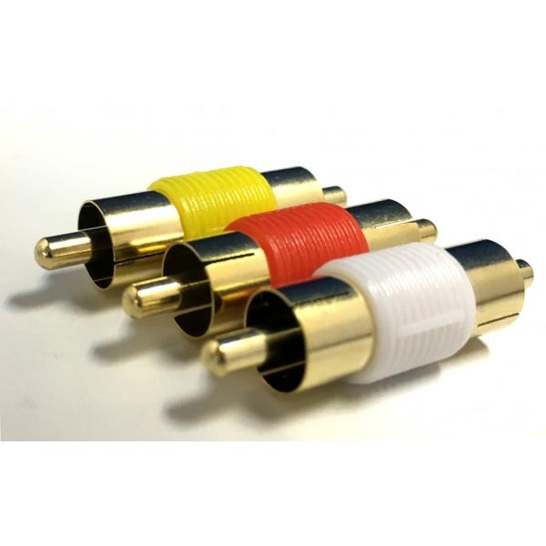 品番 RR-04品名 RCAケーブルのジョイント延長プラグ3個セット オス×オス●RCAケーブルの延長、ジョイントプラグ ●オス-オスタイプ 変換用3個セット（映像、左右音声）●3個セットでRCAの映像と左右音声ケーブルを接続、延長■色 端...