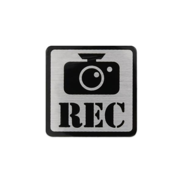 東洋マーク　ドライブレコーダー　ステッカー　REC　小　シルバー　銀　Z-3566