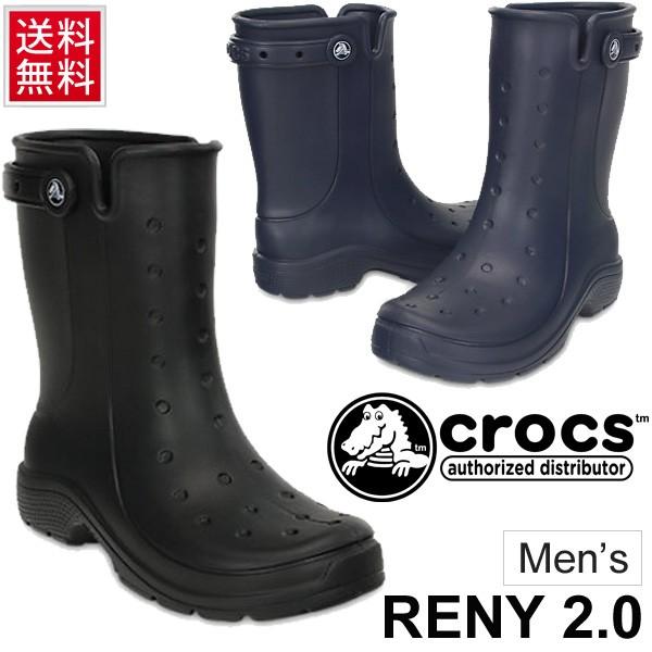 送料無料 メンズ レインブーツ Crocs クロックス Reny 2 0 Boot 長靴 雨くつ 男性 軽い ブラック ネイビー 黒 紺 レニー 2 0 ブーツ Crocs Apworld 通販 Yahoo ショッピング