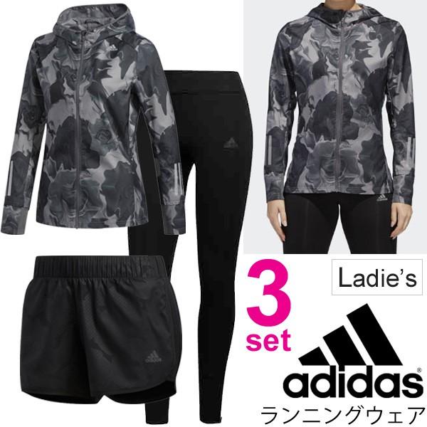 ランニングウェア 3点セット レディース アディダス Adidas ジャケット ショートパンツ ロングタイツ Ewd87 Fkn65 Enn21 スポーツウェア 女性用 Adiset F Apworld 通販 Paypayモール