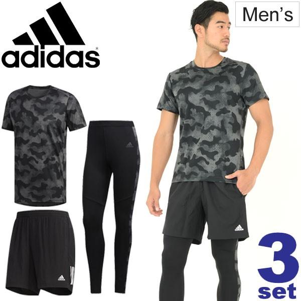 ランニングウェア 3点セット メンズ アディダス Adidas 半袖tシャツ ショーツ ロングタイツ 男性 スポーツ トレーニング ウェア マラソン Adiset O Apworld 通販 Paypayモール