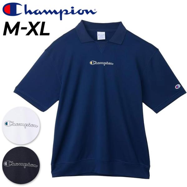 新品　Champion チャンピオン　ゴルフ　ウエア　ポロシャツ　ネイビー　M Champion チャンピオン 半袖 ポロシャツ メンズ ゴルフウェア