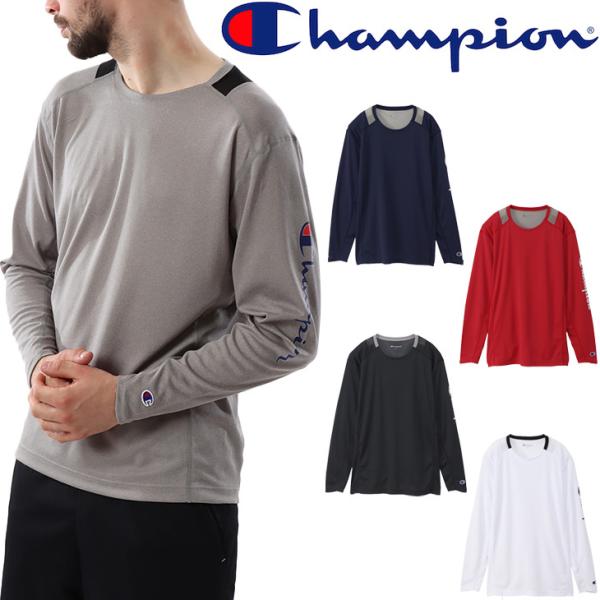 長袖シャツ　スポーツウェア Champion 長袖 Tシャツ メンズ チャンピオン 吸水速乾 UVカット