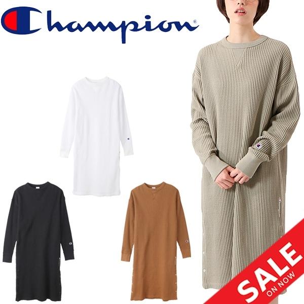 長袖 ワッフル ワンピース サーマル レディース チャンピオン Champion ロング丈 ドレス スポーティ カジュアル ウェア Cw S409 Cw S409 Apworld 通販 Yahoo ショッピング