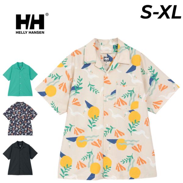 ヘリーハンセン　バスクシャツ　開襟　半袖　バスクシャツ　オープンカラーシャツ HELLY HANSEN ヘリーハンセン 半袖シャツ メンズ レディース