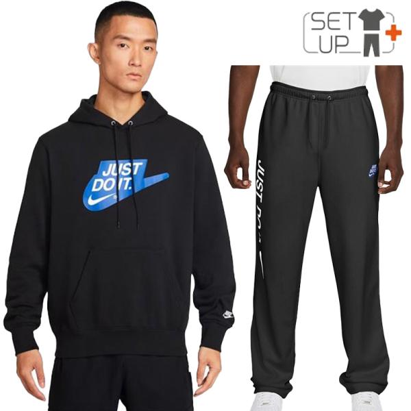 NIKE スウェット上下セット ブラック パーカーL パンツM NIKE（ナイキ） スウェット メンズ 上下 クラブ プルオーバーパーカー