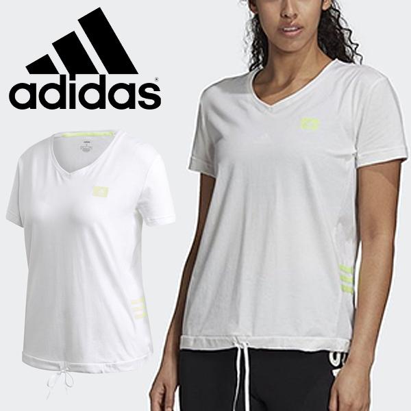 半袖 Tシャツ レディース アディダス Adidas W D2m Motion Tee スポーツウェア トレーニング フィットネス 女性 Vネック 白 ホワイト シンプル Ixx01 Gd4632 Apworld 通販 Paypayモール