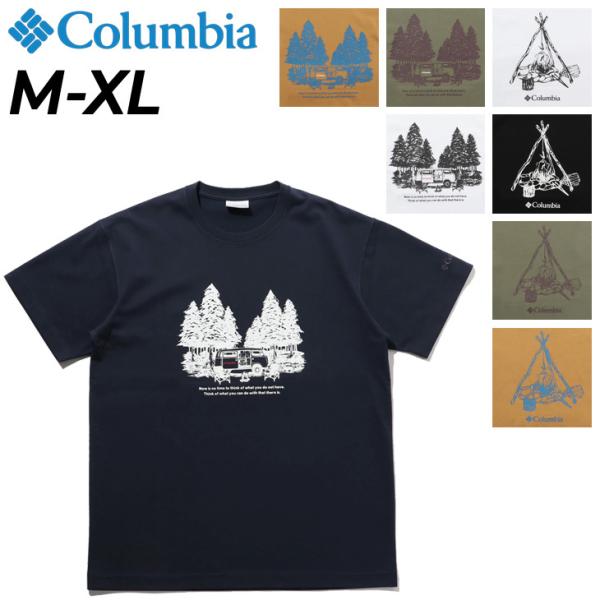半袖 Tシャツ メンズ コロンビア Columbia アウトドア カジュアル ウェア UVカット プリントT 男性 トップス キャンプ トレッキング タウンユース /PM1811
