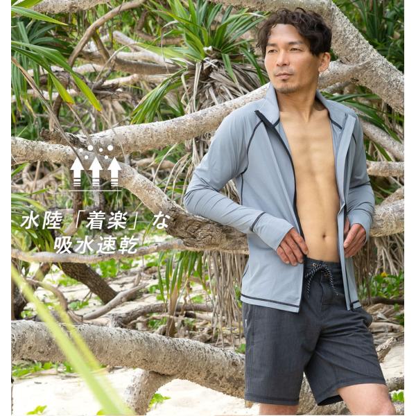 ラッシュガード メンズ Heleiwaho ヘレイワホ 長袖 ジップアップ フードなし Upf50 で Uvカット 大きいサイズ で 体型カバー Buyee Buyee Japanese Proxy Service Buy From Japan Bot Online