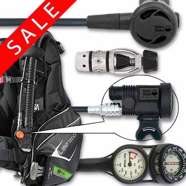 ダイビング重器材セット BCD・レギュレーター・AIR2・ゲージ付き 初心者〜上級者向け ツサ ヘレイワホ [66111007]