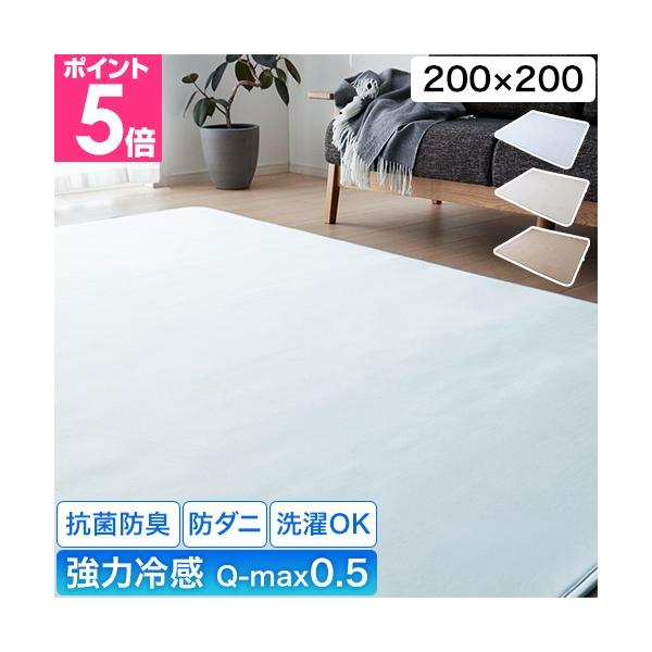 ナイスデイ 超ひんやり冷感 ラグ QMAX0.5 200×200cm マット カーペット 敷物 夏用 北欧 洗える 厚手 接触冷感 おしゃれ かわいい 厚め 正方形 ひんやり
