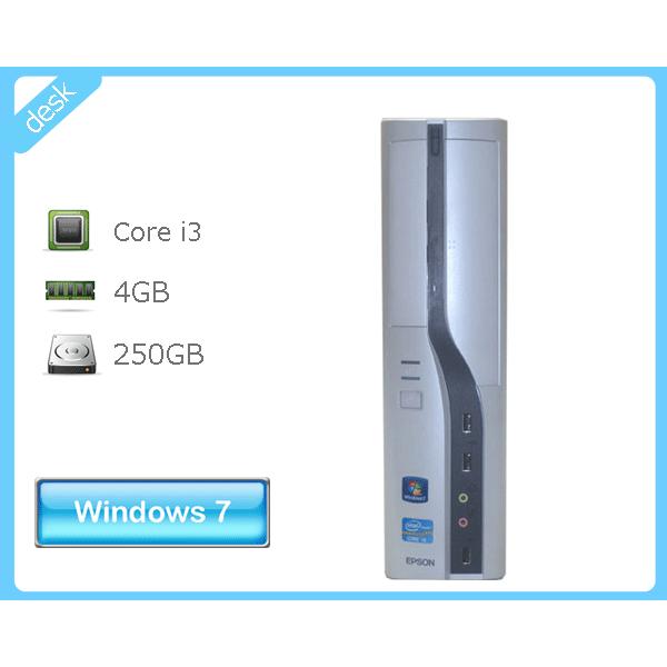 Windows7 Pro 32bit EPSON Endeavor MR4100 Core i3-2100 3.1GHz メモリ 4GB HDD 250GB(SATA) DVDマルチ GeForce GT430 中古パソコン デスクトップ 本体のみ