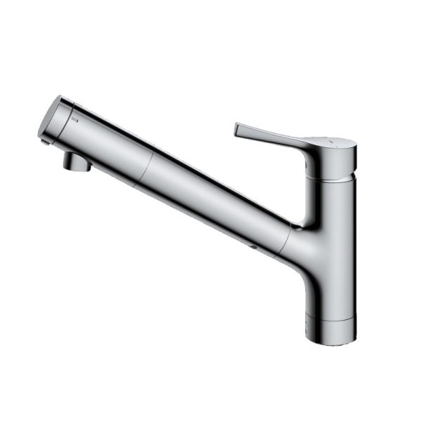 TOTO 台付シングル 混合水栓 TKS05308JA（旧品番：TKS05308J）キッチン用水栓シングルレバー浄水機能付■ハンドシャワーホース材質：メタル（ステンレス）■スパウト回転角度：１２０°※ホースカバー、スパイラルチューブ：なし＝...