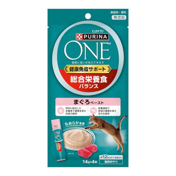 ピュリナ ワン キャット おやつ 健康免疫サポート 総合栄養食バランス まぐろペースト 56g（14g×4本）