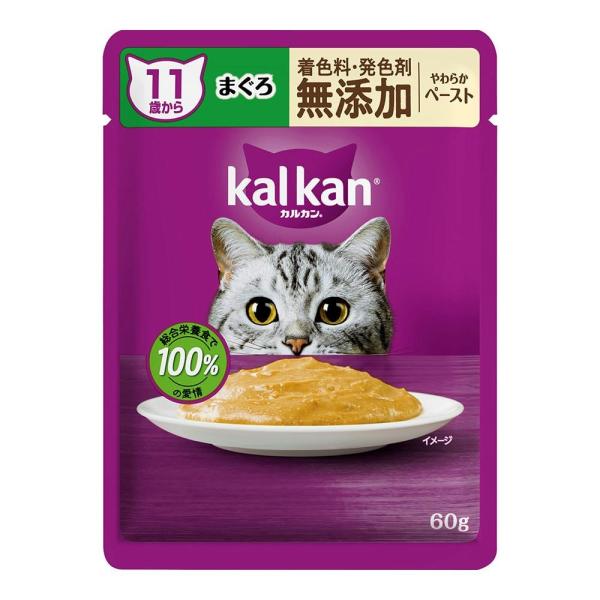 カルカン パウチ 11歳から やわらかペースト まぐろ 着色料・発色剤 無添加 60g
