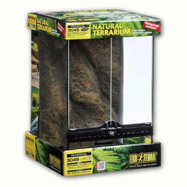 爬虫類・両性類飼育に最適なガラス製テラリウムケージです。ヨーロッパ仕様の機能的でデザイン性に優れた爬虫類・両生類飼育に理想的なケージです。日常のメンテナンスやエサやりがしやすい前面開閉式ドア。付属のバックグラウンドがリアルの岩肌を再現。●メ...