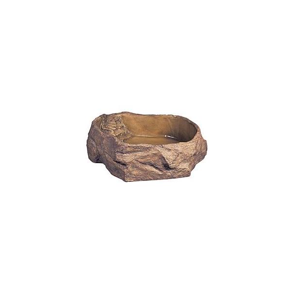 自然の岩をイメージしたテラリウムにぴったりな爬虫類・両生類用の水飲み皿／自然の岩をイメージしたデザインの水飲み皿で、レイアウトしたテラリウムにも最適です。／内側には安全ステップ付きで、小さな生体やエサ昆虫が溺れるのを防ぎます。／大型の爬虫類...