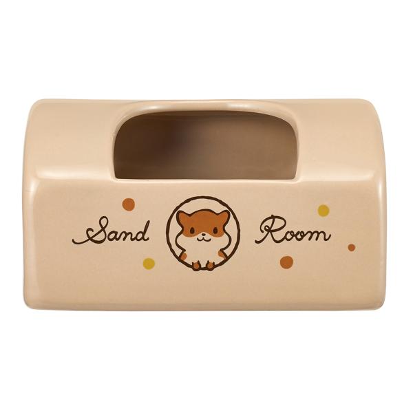 ハムスターの砂浴び場やトイレに使える陶器製容器です。／左右に砂を掻いても砂が飛び散りにくい横長形状です。／陶器製なので衛生的で、かじる・動かすなどのイタズラも防ぎます。◎本品の中に浴び砂またはトイレ砂（別売：MLP-103ハムスターの清潔バ...