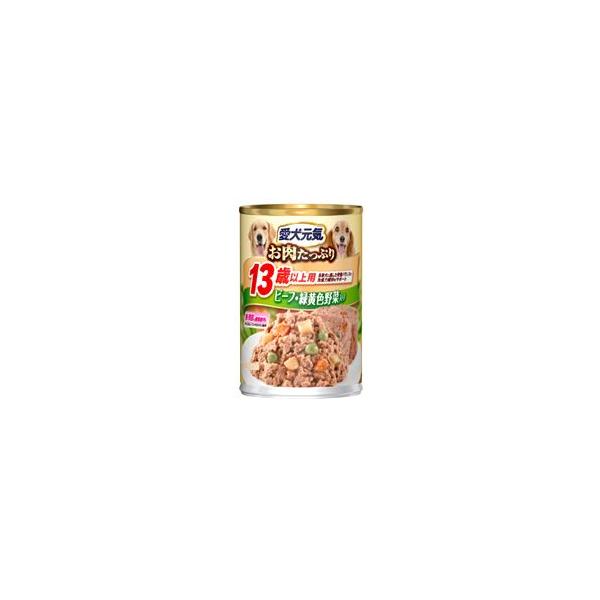 愛犬元気　缶　13歳以上用　ビーフ・緑黄色野菜入り　375g