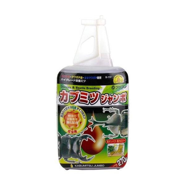 嗜好性の高いナラやクヌギの樹液の栄養分と香りを配合したミツです。カブト虫・クワガタ虫・オオクワガタの飼育に。お得なジャンボサイズ。