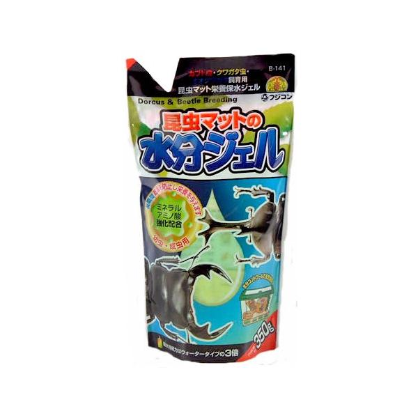 保水ジェルを昆虫マット内に入れるだけで昆虫ウォーターに比べ長期間安定保水ができます。／ミネラル・アミノ酸強化配合／カブト虫・クワガタ虫・オオクワガタ飼育用／幼虫・成虫用
