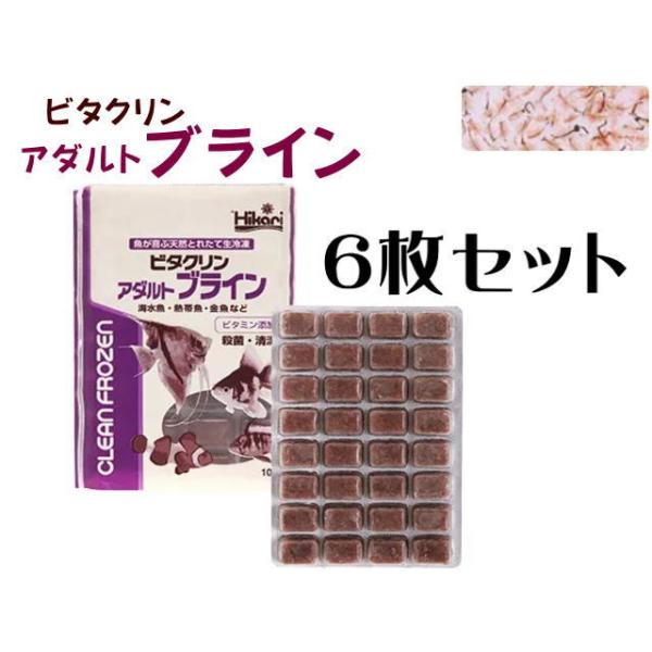 商品名：ビタクリンアダルトブライン　6枚セット※冷凍餌は一般用品と同梱包出来ません。一般用品とは別のお買物カートでお手続き下さい。同時購入の場合、別途送料をご請求致します。■クリーンブラインシュリンプがリニューアル！魚が喜ぶ天然とれたて生冷...