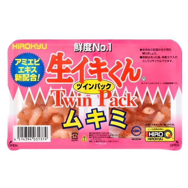 エビのムキミを使いやすい形に生イキくん仕上げ。古来からエサ盗り対策として特に効果的です。アミノ酸添加で喰い気倍増。対象魚: チヌ、マダイ、グレ、イサキ、アジなど