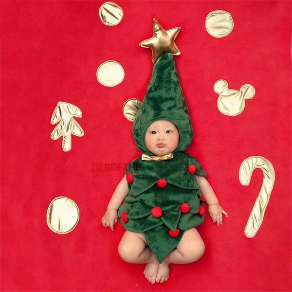 ◆【商品説明】[季節用途]写真撮影用[使用用途]クリスマスツリー コスプレ クリスマス ツリー コスチューム 衣装 ベビー服 赤ちゃん 着ぐるみ 写真撮影用 クリスマスツリー キッズ 誕生記念 寝相アート クリスマスツリーコスプレ グリーン...