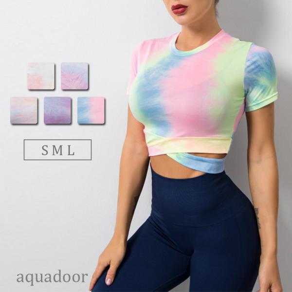 大人女性の レディース スポーツウェア トップス おしゃれ ジムウェア 半袖 レディース ヨガウェア タイダイtシャツ 新品 春夏秋 50代 40代 30代 代 スポーツ 速乾 吸汗 ヨガウエア カラー B Www We Job Com