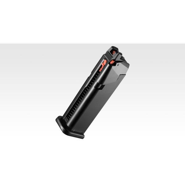メーカー：東京マルイ装弾数：25 発対応：東京マルイ製 GLOCKシリーズ ガスブローバック新型ダイカスト製マガジン冷えに強く、従来のG17用マガジンと比べて、ガス容量が約20％アップ。東京マルイエアガン エアガン ガスガン 電動ガン エアーガン