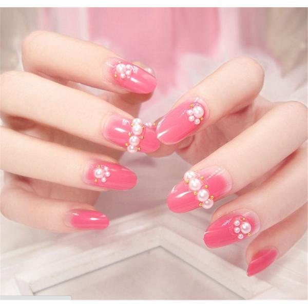 アッション Ashion 新色 ネイルチップ 手作りネイルチップ ネイルジュエリー つけ爪 パーティー シンプル フルチップ 24枚入 結婚式 両面接着テープ付き