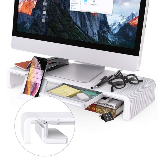 新商品 新型 モニター台 机上台 耐荷重25kg 折りたたみ式 三段階の幅調整可能 ノートパソコンスタンド モニタースタンド デスクスタンド 引き出し キーボード収納 Klearlook