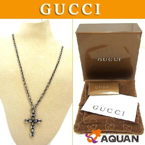 GUCCI GUCCI グッチ シルバー ネックレス クロス 十字架 メンズ 