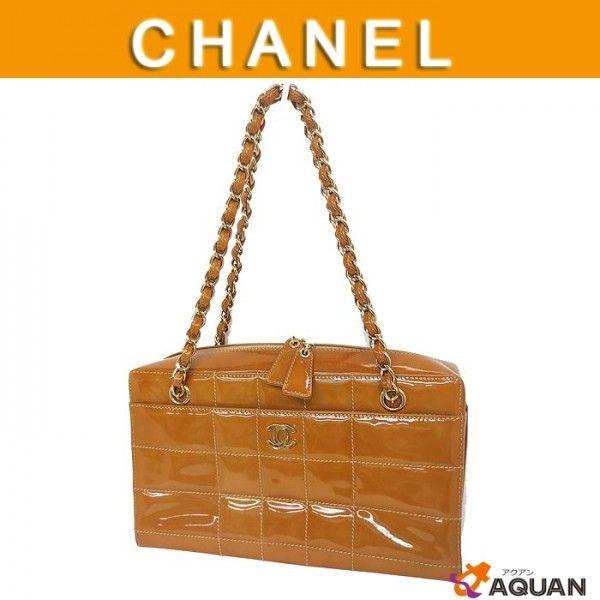 CHANEL シャネル チェーンショルダーバッグ エナメルチョコバー 