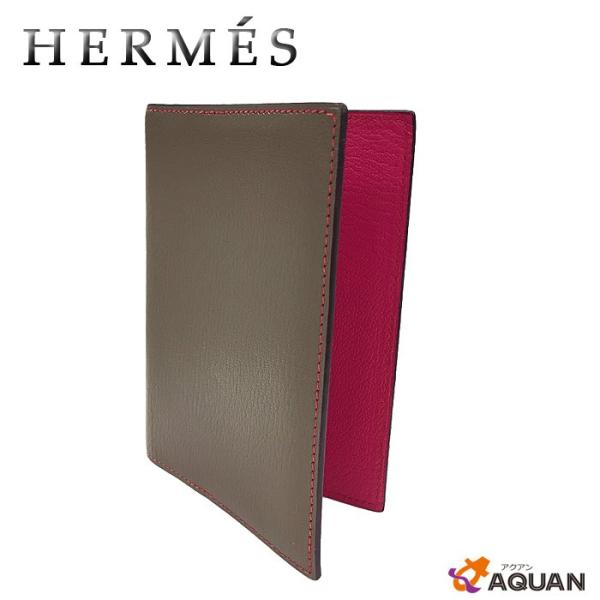 HERMES エルメス 手帳カバー アジェンダカバー ステーショナリー 文具 レザー バイカラー エトープ×ローズピンク HERMES エルメス 手帳カバー アジェンダカバー ステーショナリー 文具 レザー バイカラー エトープ×ローズピンク