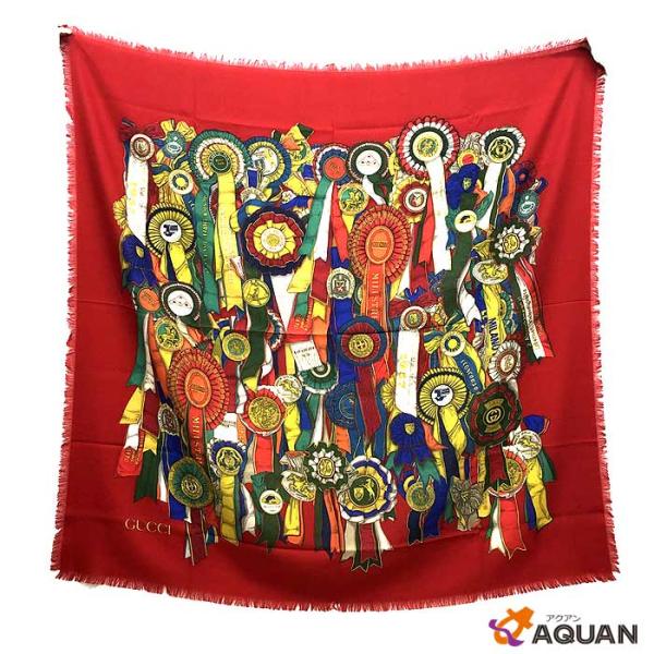 GUCCI セール グッチ ストール ショール 大判 ウール100％ 腕章 