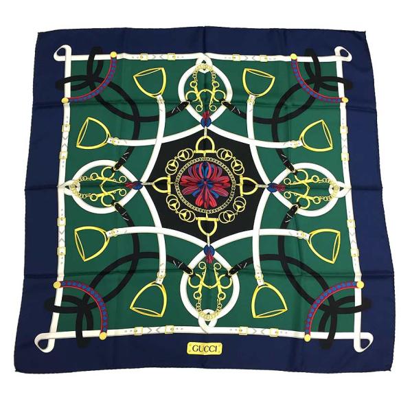 セール ゆうパケット発送 送料無料 GUCCI グッチ スカーフ シルク 馬具 