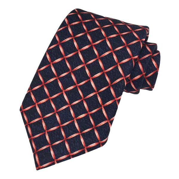 BVLGARI ブルガリ 格子柄 ピクトリアル ネクタイ セブンフォールド