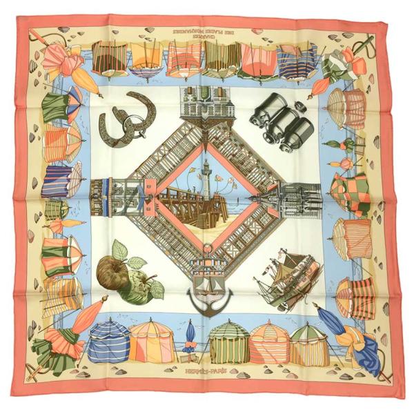 HERMES セール エルメス スカーフ カレ90 CHARMES DES PLAGES 