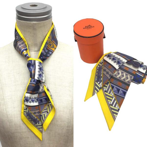 セール HERMES エルメス ツイリー タイスカーフ COLLIERS DE CHIENS 