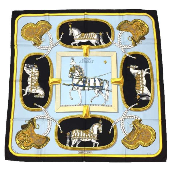 HERMES セール エルメス スカーフ カレ90 GRAND APPARAT 盛装の HERMES セール エルメス スカーフ カレ90 GRAND APPARAT 盛装の
