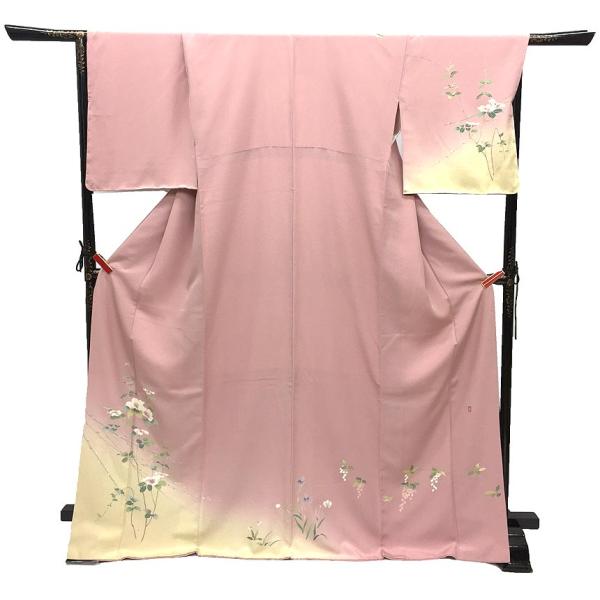 京やB062 正絹 訪問着 付け下げ 附下 手描き友禅 トールサイズ