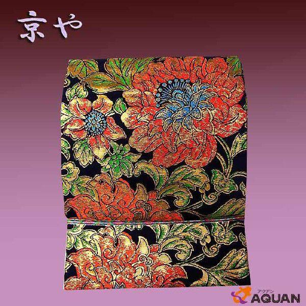 京や 袋帯 正絹 全通 龍村晋謹製 傳匠名錦 大牡丹唐草錦 特選錦織袋帯  