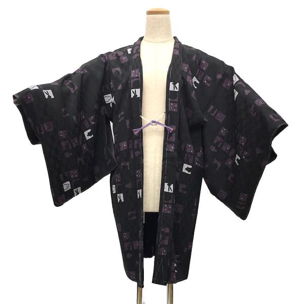 京やM303 和装コート 正絹 丹後ちりめん 長羽織 セミロング丈 身丈92cm 