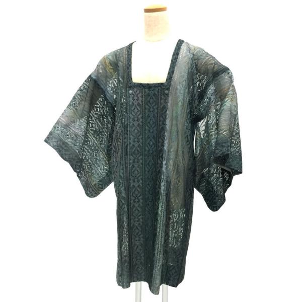 京やM318 正絹 道行 希少品 絹のレースコート 単衣用和装コート 夏用