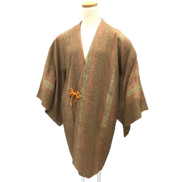 京刺繍小紋☆着物コート フォーマル セール 京やM389 特選和装コート 正絹 道中着 身丈94cm 着物コート