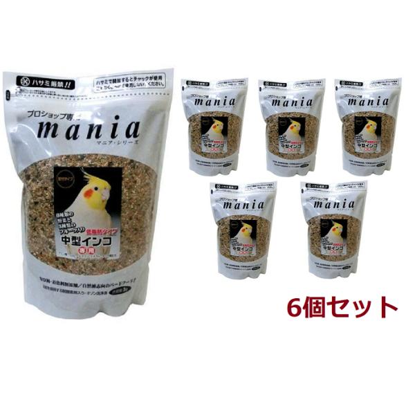 黒瀬ペット マニアシリーズ 低脂肪タイプ 中型インコ 3L×6個セット　☆