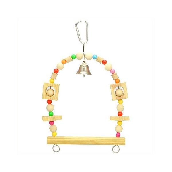 天然木をメインに使用した鳥かごにぶらさげる小鳥のおもちゃです。◎小鳥が喜ぶベル付き！かじって遊べるブランコです♪◎高さがあるので、オカメインコなどの中型インコもOKです！※ベルの色は、シルバーです。【サイズ】約Ｗ165×Ｄ80×Ｈ300mm...