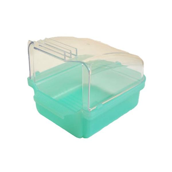 鳥カゴの中を広く使える外掛式の水浴び容器です。ブンチョウなどのフィンチ類、セキセイインコなど小型インコ類の水浴びに最適です。水浴び姿が楽しく観察できる透明カバーは、外に水が飛び散るのを防ぎます。バスタブは、ショックに強く割れにくい材質のポリ...