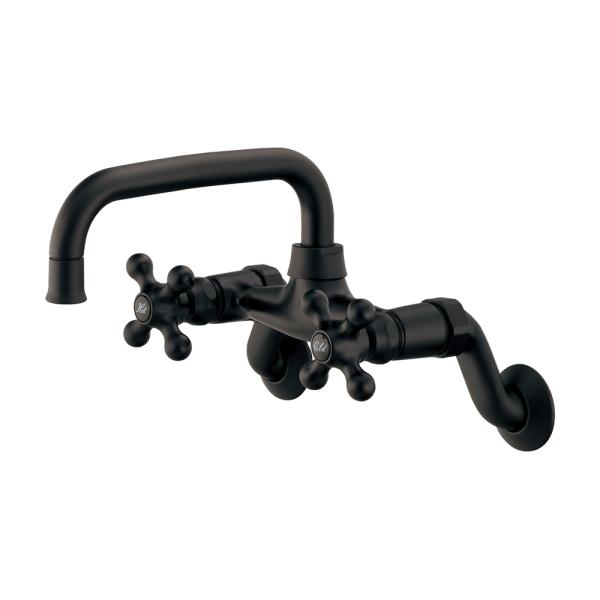 カクダイ　壁付混合水栓　マットブラック カクダイ 192-030-D シングルレバー混合栓 壁付 マットブラック